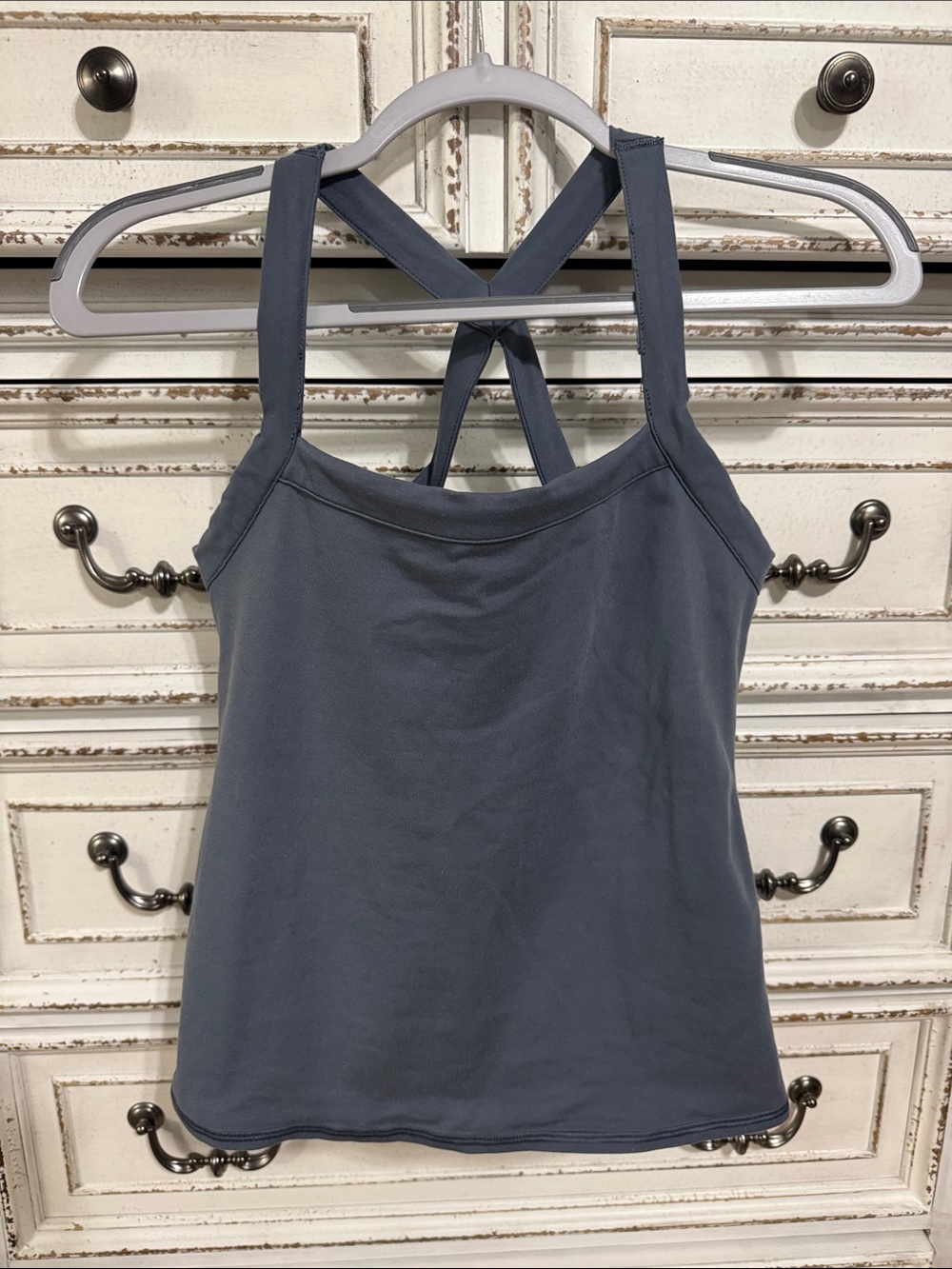 Gap Women’s Athletic Strappy Tank Top in Slate Blue Gray